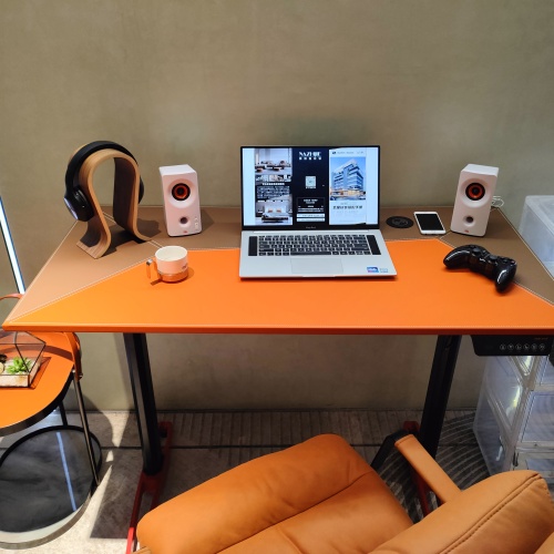 Electric standing Desk kook-orange-brown-lift-table