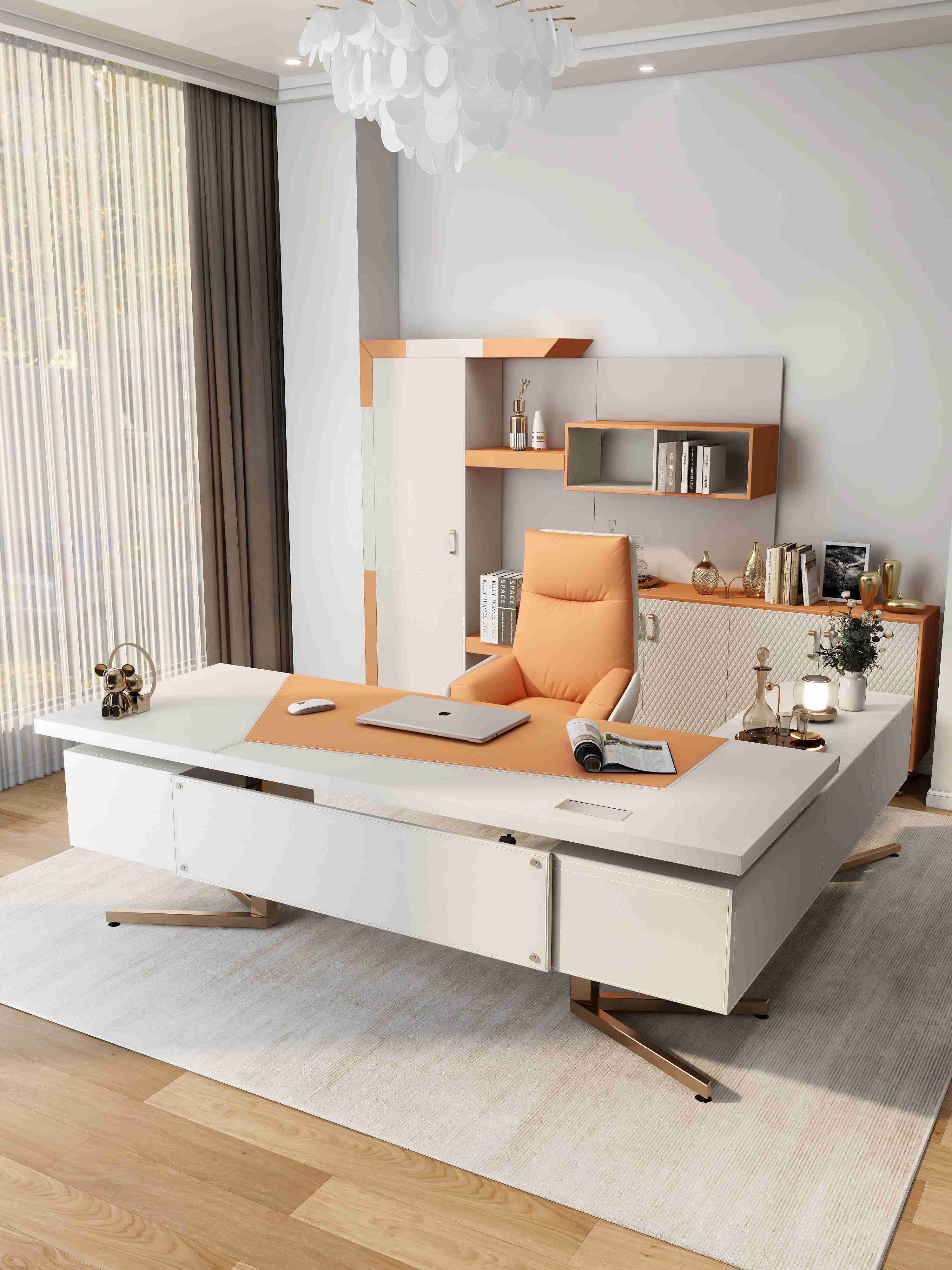 Office series|Light Luxury Office Desk|Distinctive design office desk boss table