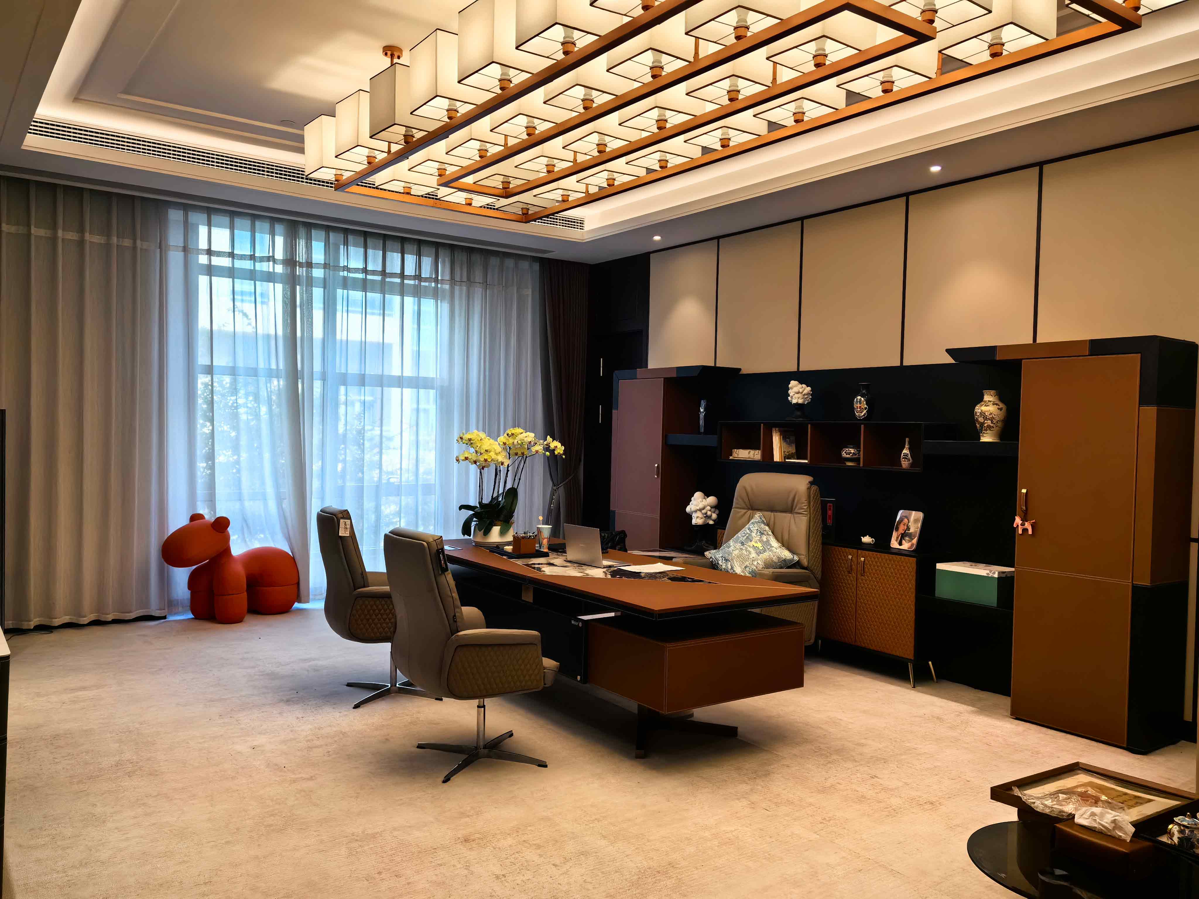 Supreme conference table with brown ams office desk