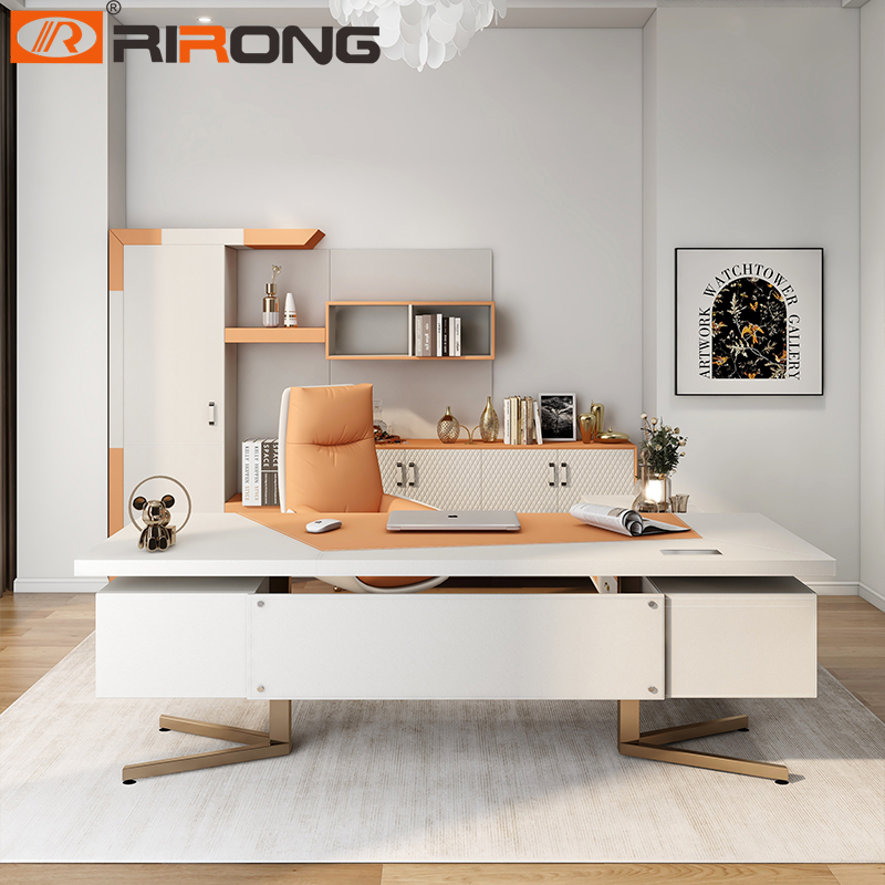 Orange and white Hermes desk 