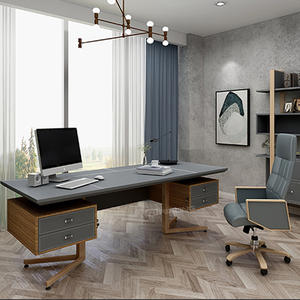 160cm L shape Home Office Design White Gray Wooden Small Study Table