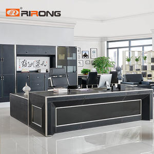 240cm Big Black Office Executive Director Manager Table White L Shaped Desk