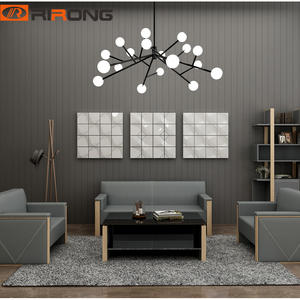 Modern Gray Genuine Leather office Grey Sofa Set 